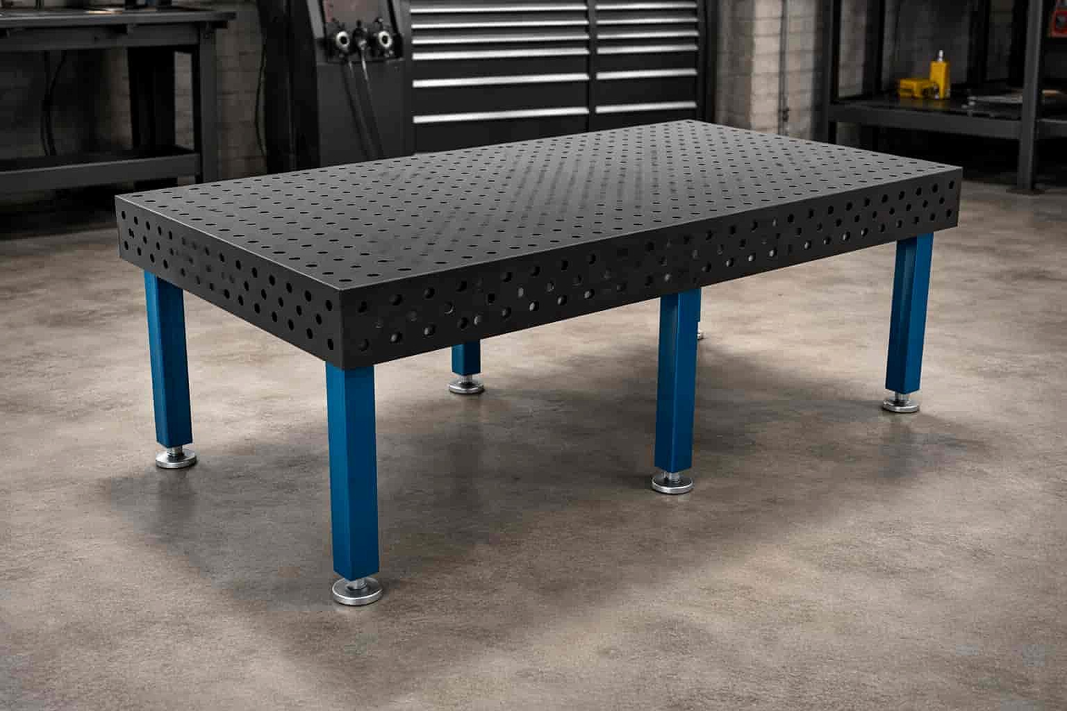 Imagen 1 del producto Mesa de soldar 750×2000 mm, tapa 4.75mm, laterales 150mm (2mm), costillas 2×5, altura 150mm (2.5mm)