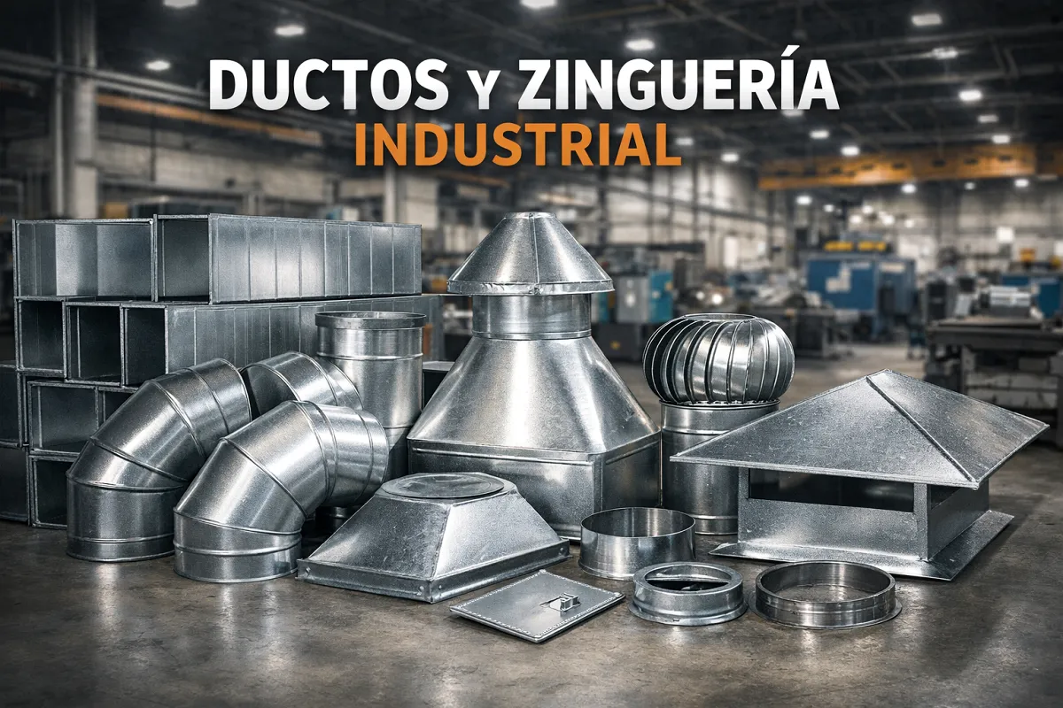 Imagen principal de la categoría Ductos y Zinguería Industrial en Chapa Galvanizada - PHA+RW4gPHN0cm9uZz5JbmR1bW9yPC9zdHJvbmc+IGZhYnJpY2Ftb3MgZHVjdG9zIHkgemluZ3VlcsOtYSBpbmR1c3RyaWFsIGVuIGNoYXBhIGdhbHZhbml6YWRhLCBkaXNlw7FhZG9zIHBhcmEgc2lzdGVtYXMgZGUgdmVudGlsYWNpw7NuLCBleHRyYWNjacOzbiB5IGFwbGljYWNpb25lcyBpbmR1c3RyaWFsZXMgcXVlIHJlcXVpZXJlbiByZXNpc3RlbmNpYSwgcHJlY2lzacOzbiB5IGR1cmFiaWxpZGFkLjwvcD4=