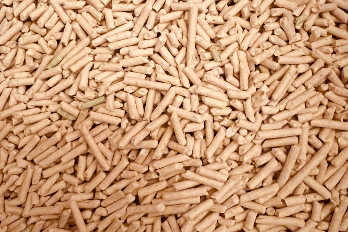 Wood pellets, a biomass fuel