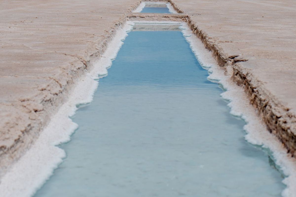 Salt flat in Jujuy with a brine pool