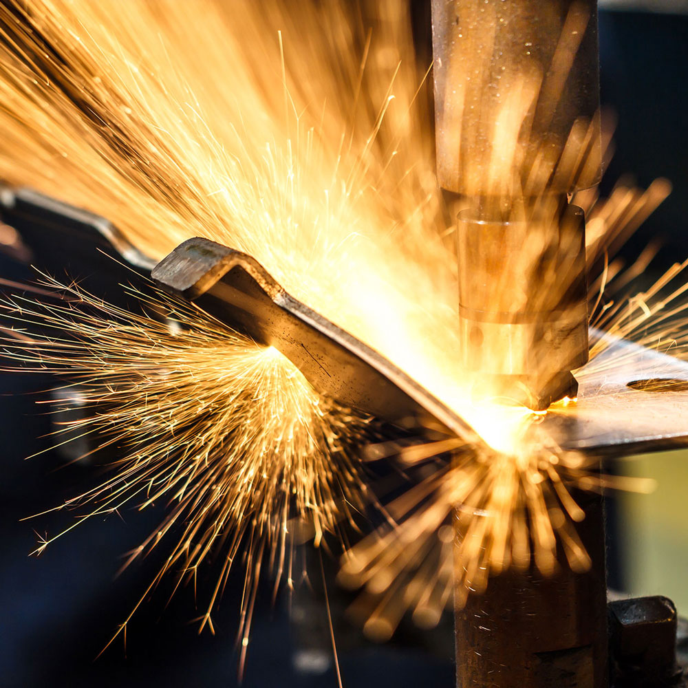 Welding of industrial steel piping